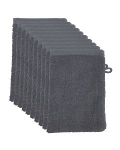 The One Voordeelpakket Washandjes Antraciet - 10 stuks