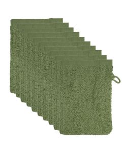 The One Voordeelpakket Washandjes Olive Green - 10 stuks