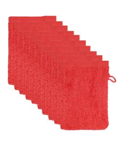 The One Voordeelpakket Washandjes Rood - 10 stuks