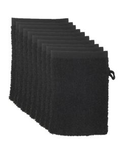 The One Voordeelpakket Washandjes Zwart - 10 stuks