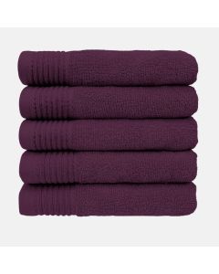 The One Badhanddoek Deluxe Voordeelpakket 70x140 550 gram Plum (5 stuks)