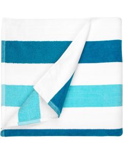 The One Towelling Beach Towels T1-90 Stripe Navy / Gold