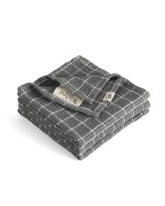 Walra Vaatdoek Dry with Cubes Off Black - 3 stuks 