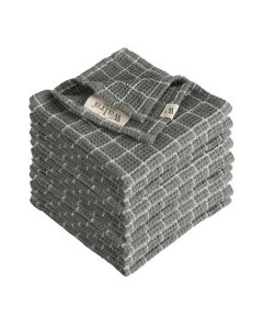 Walra Vaatdoek Dry with Cubes Off Black - 9 stuks