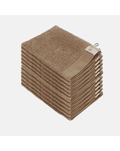 Walra Soft Cotton Washandje 16 x 21 cm 550 gram Bruin - 12 stuks