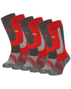 Xtreme Skisokken Unisex 6-pack Multi Red