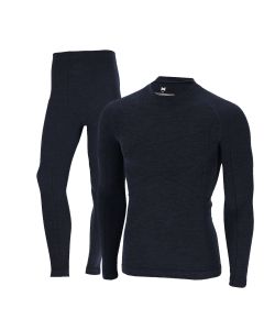 Xtreme Thermoset Heren Merino Wol - Thermoshirt + Thermolegging - Navy Melange
