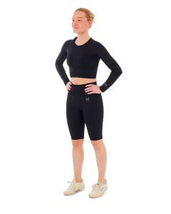 Xtreme Sportswear Dames Sportset - Korte Sportlegging + Sport Croptop - Antraciet Melange