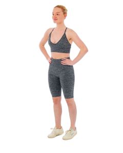 Xtreme Sportswear Dames Sportset - Korte Sportlegging + Sport BH - Antraciet Melange