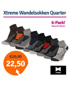 Dagaanbieding Xtreme Wandelsokken Quarter 6-pack