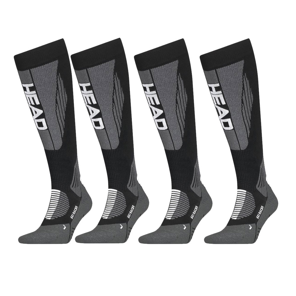 HEAD Skisokken Unisex Racer Kneehigh 4-pack Black/White-35/38 afbeelding
