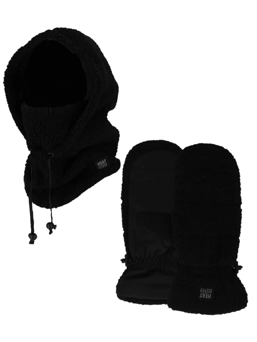 Heatkeeper Dames Winter Set - Balaclava + Wanten - Teddy - Zwart afbeelding