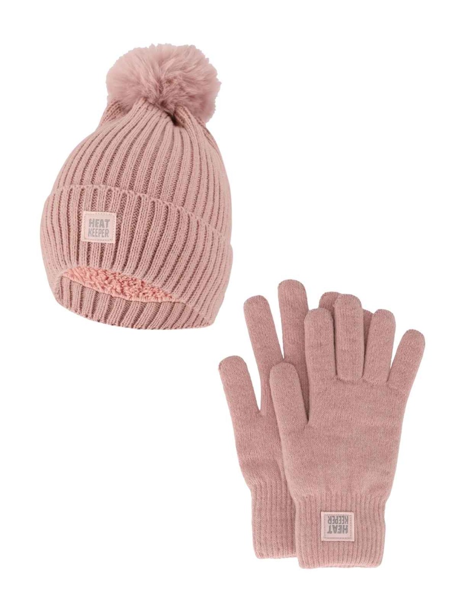 Heatkeeper Dames Winter Set - Muts + Handschoenen - Roze afbeelding