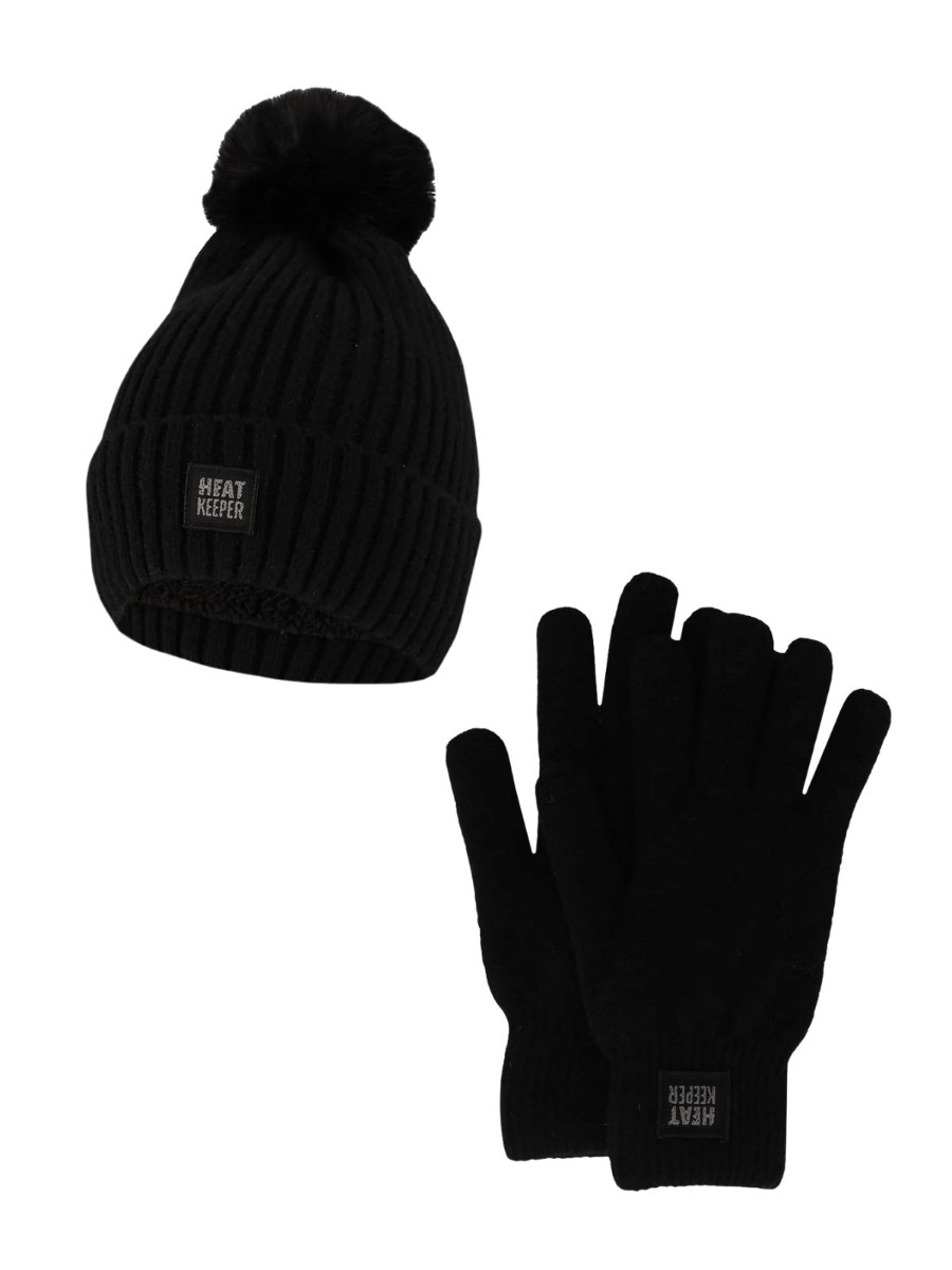 Heatkeeper Dames Winter Set - Muts + Handschoenen - Zwart afbeelding