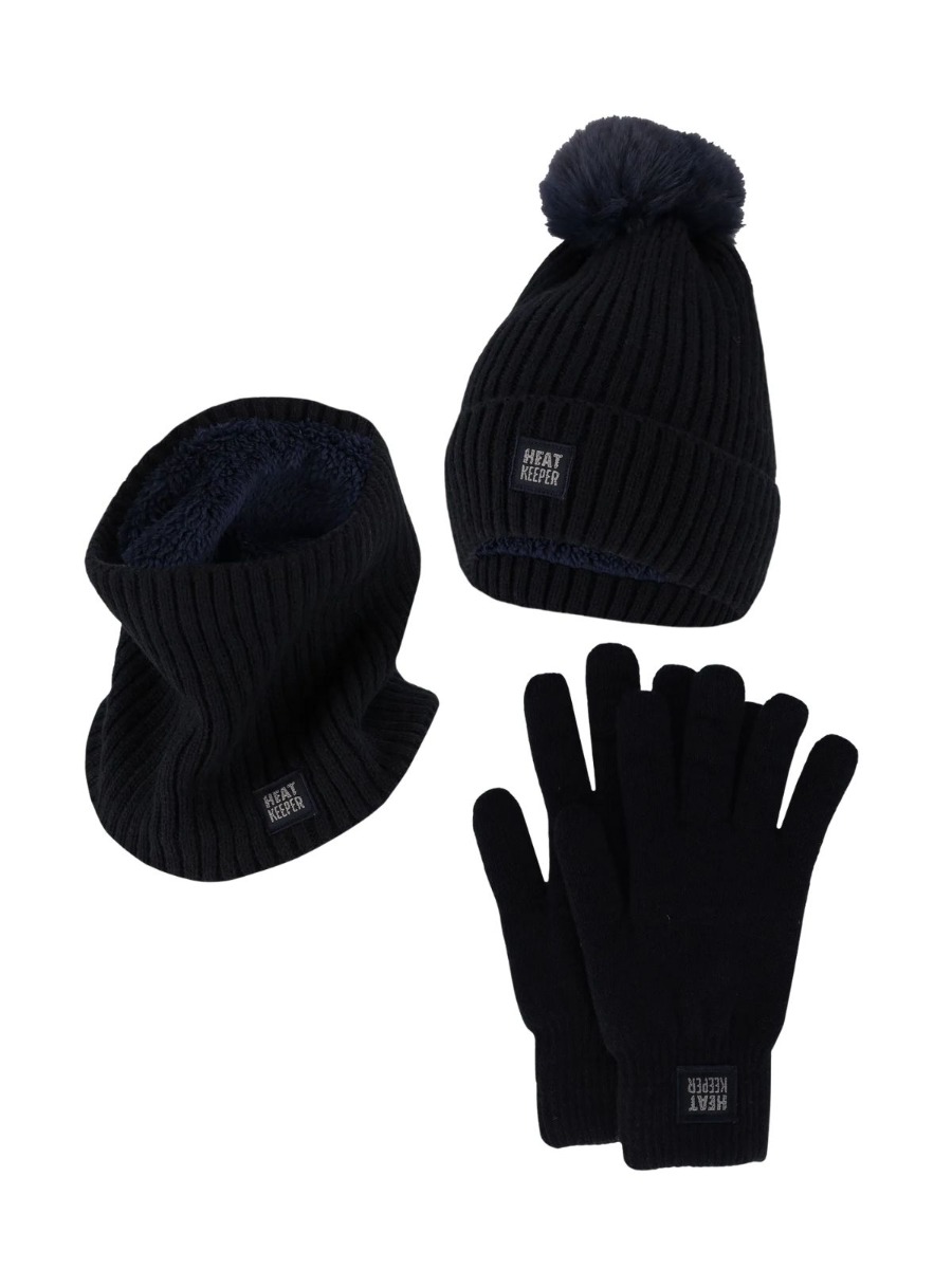 Heatkeeper Dames Winter Set - Muts + Handschoenen + Nekwarmer - Navy afbeelding