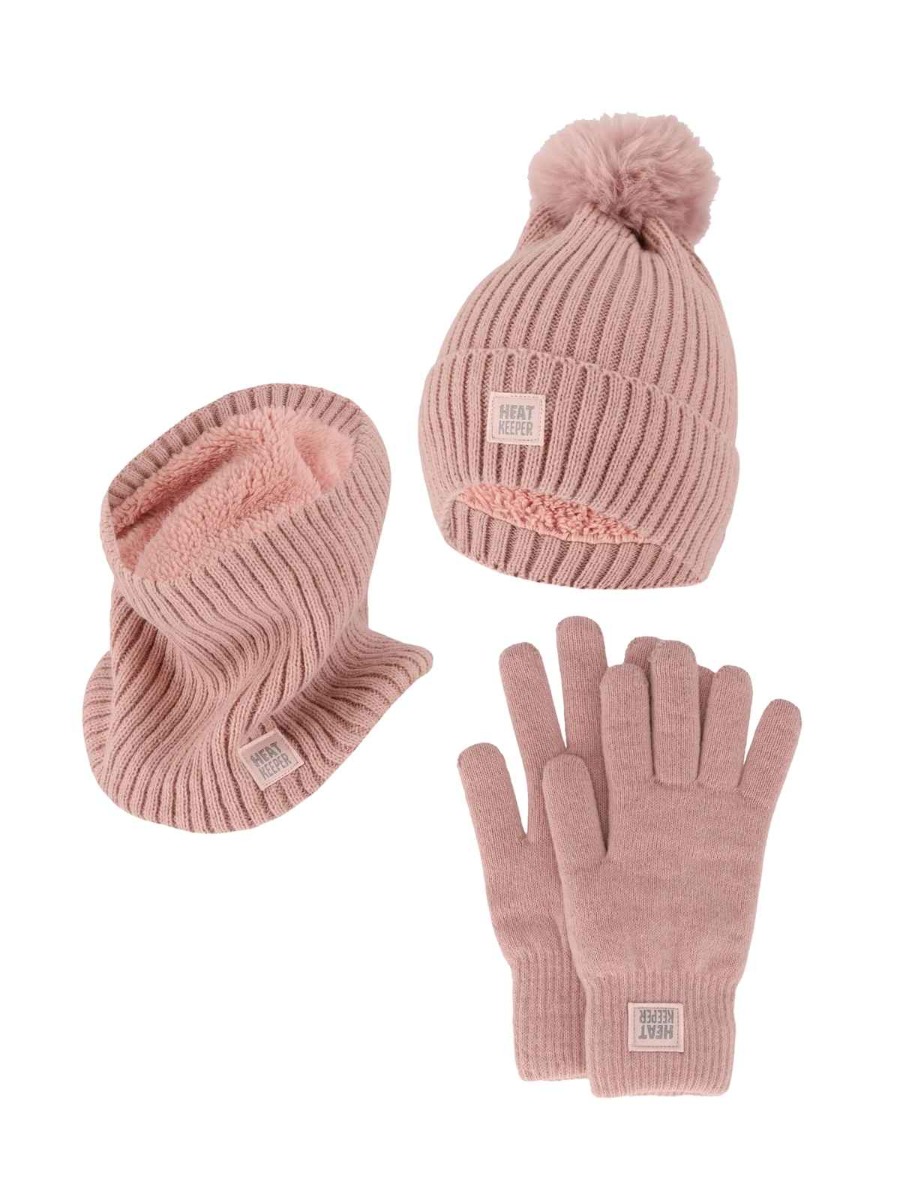 Heatkeeper Dames Winter Set - Muts + Handschoenen + Nekwarmer - Roze afbeelding