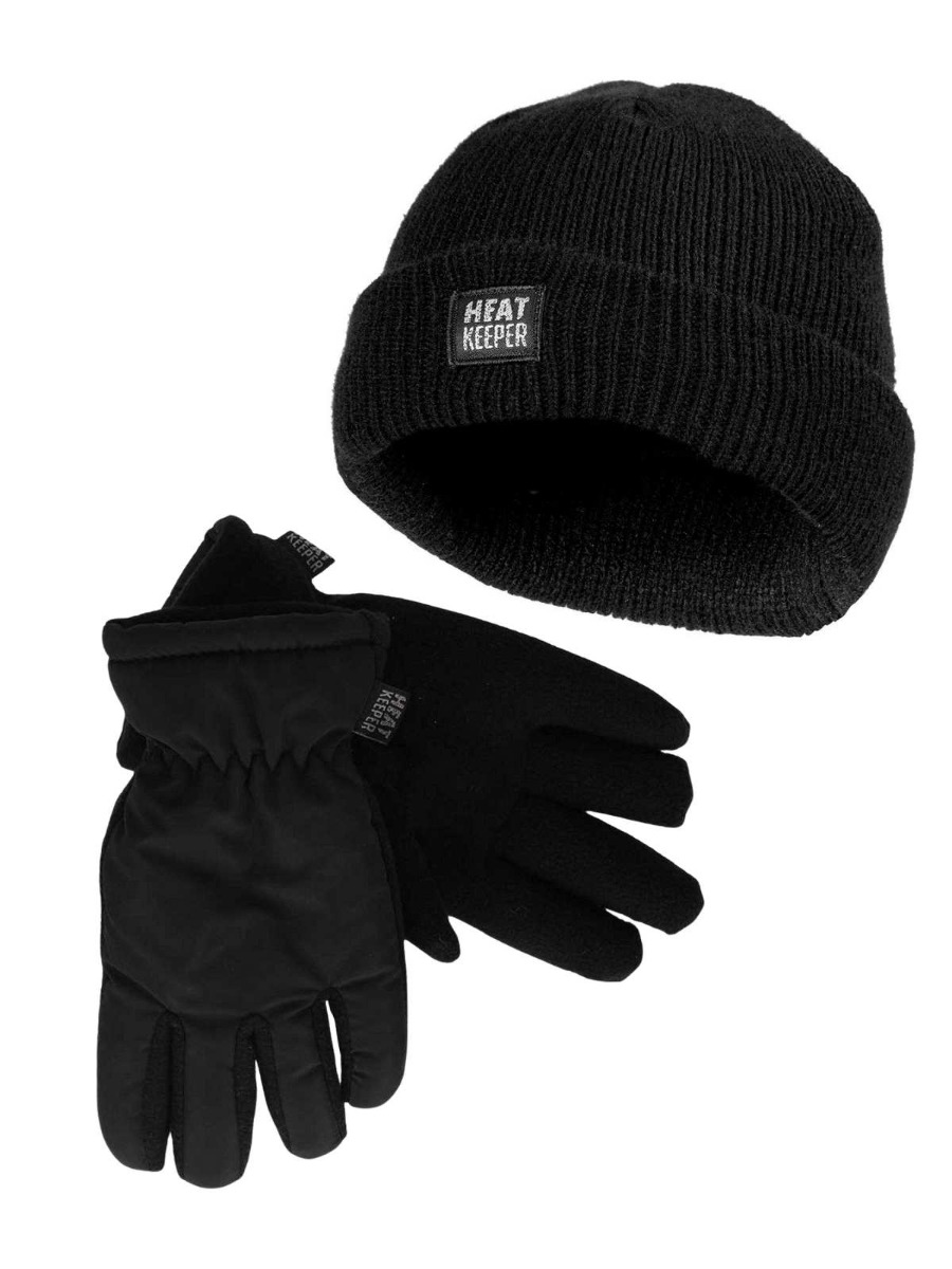 Heatkeeper Kinder Winter Set - Muts + Handschoenen - Zwart-5-8 jaar