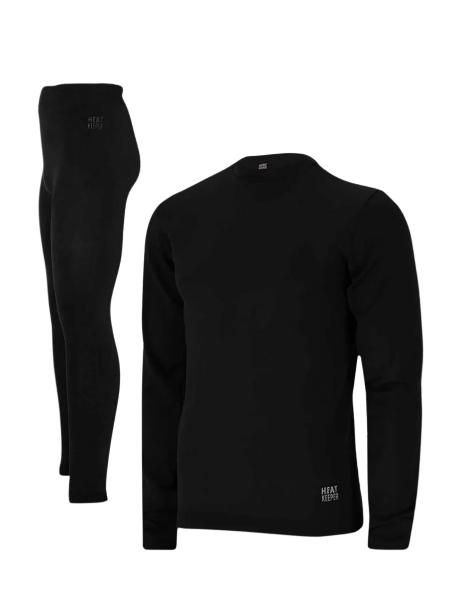 Heatkeeper Thermoset Heren Basic Naadloos - Thermoshirt + Thermo Legging - Zwart-XL/XXL afbeelding