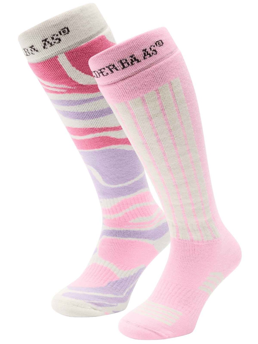 Poederbaas Skisokken Dames 2-pack Powder Rose-39/42
