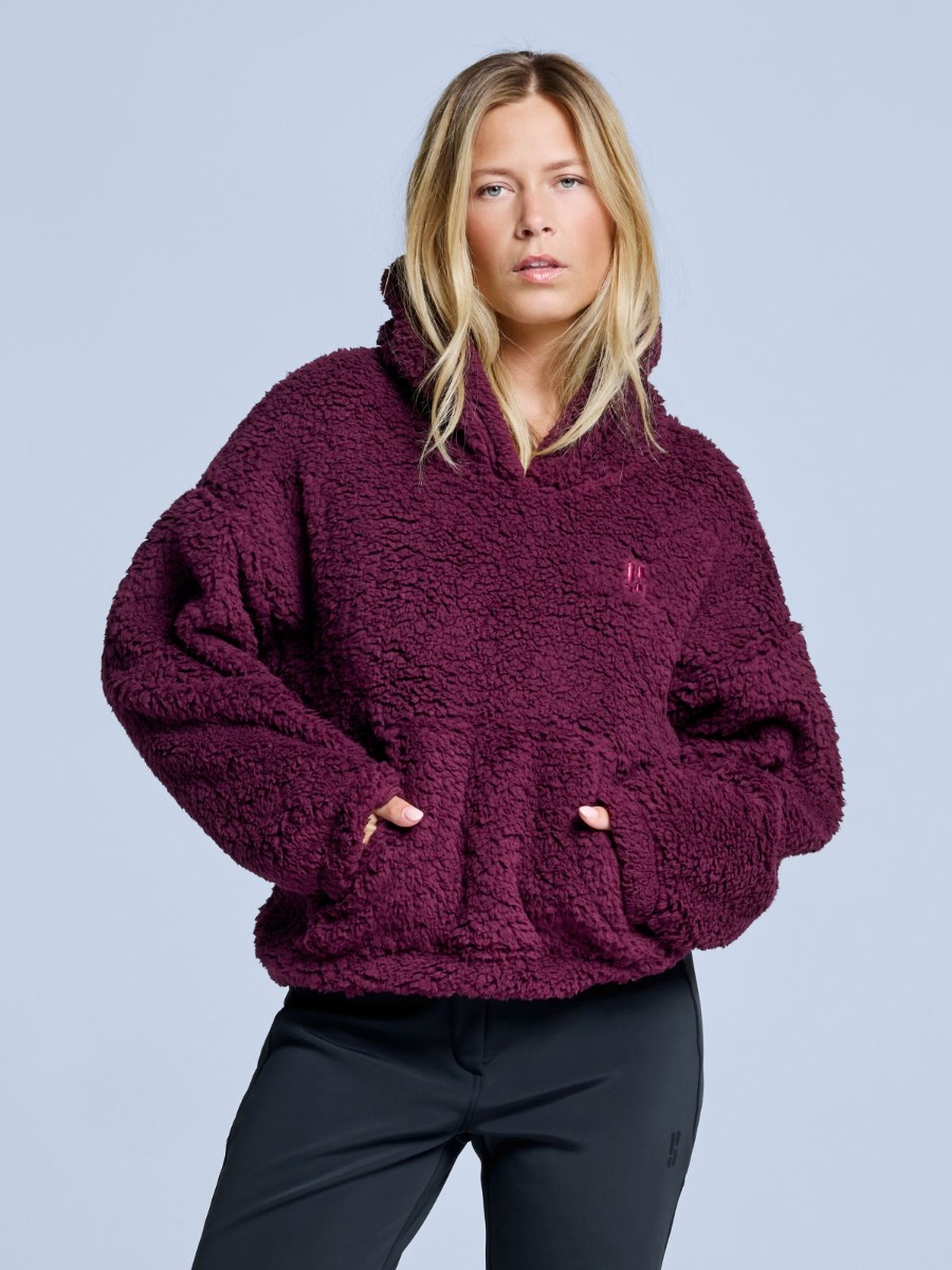 Poederbaas Fluffy Hoodie Dames Four Seasons Bordeaux-M