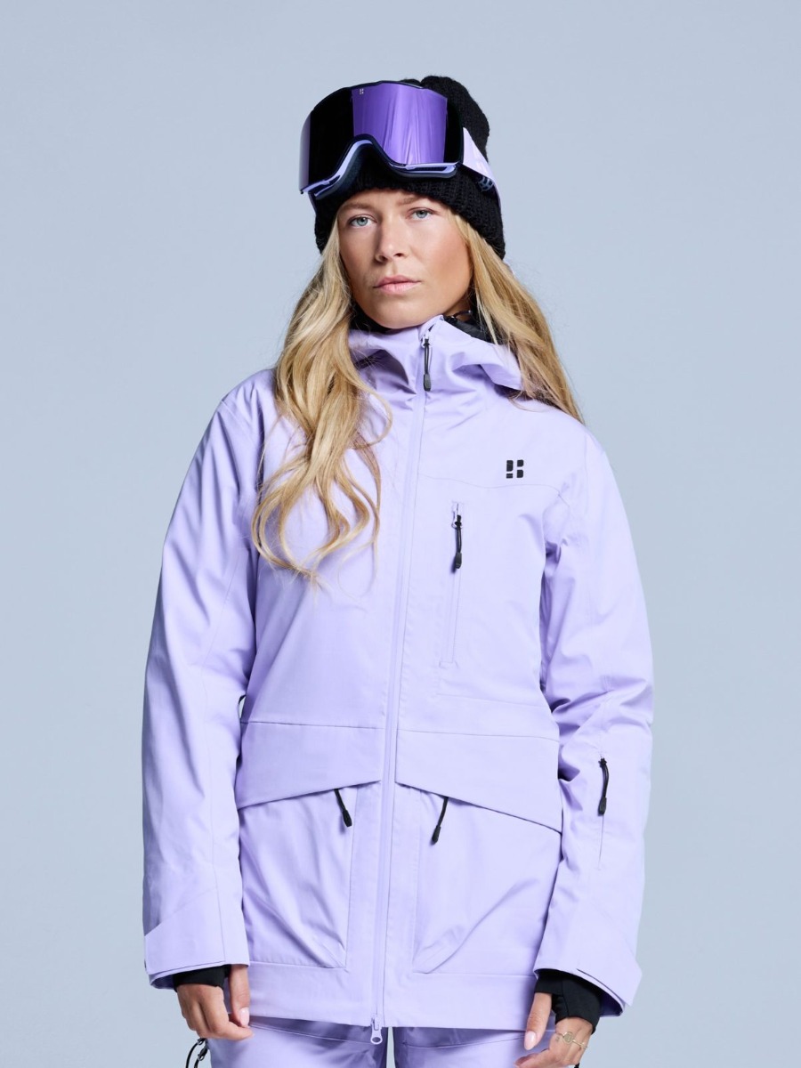 Poederbaas Ski-jas Dames Freeride 3L Hardshell Lila-XXL