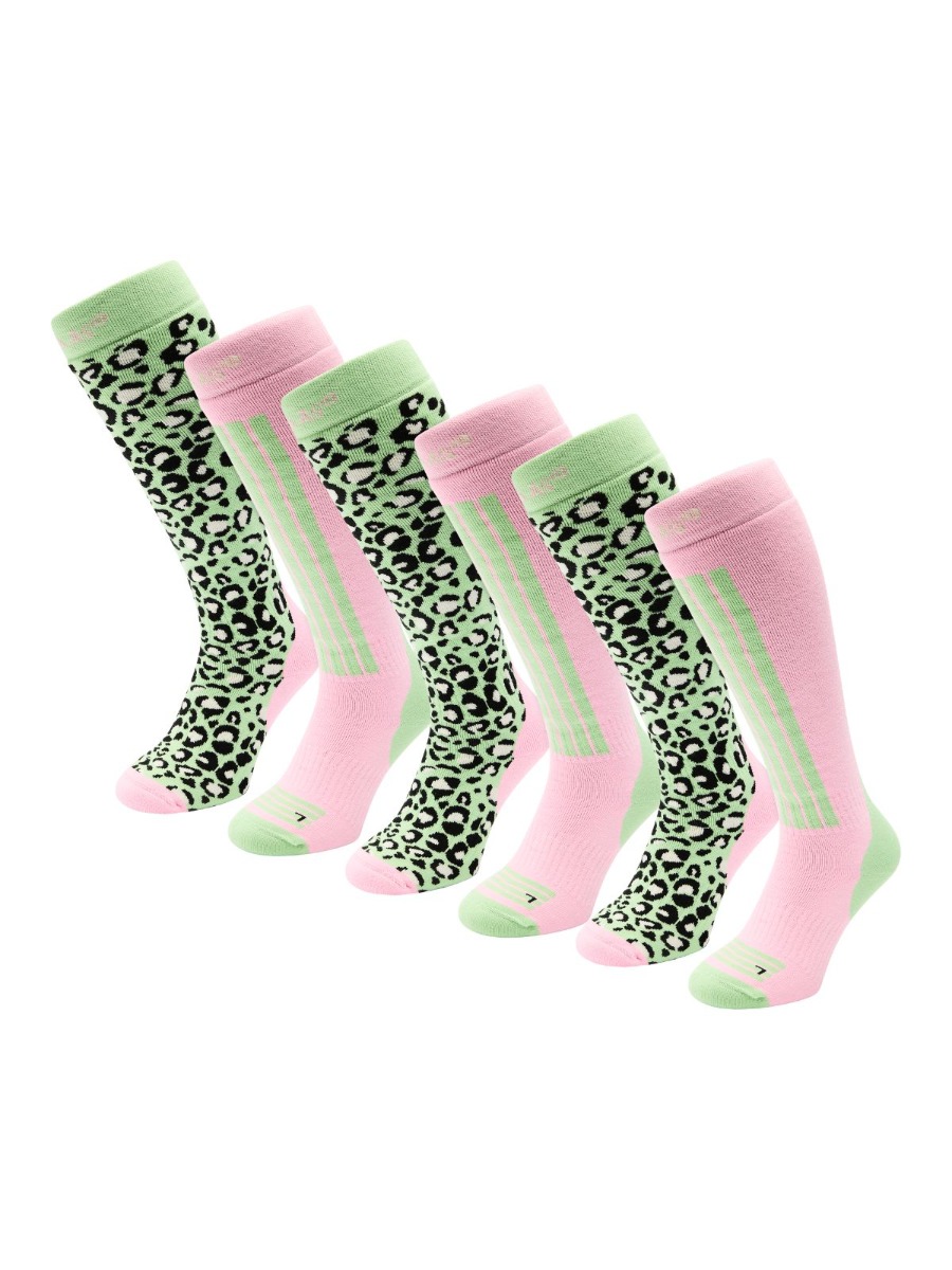 Poederbaas Skisokken Dames 6-pack Avocado-35/38