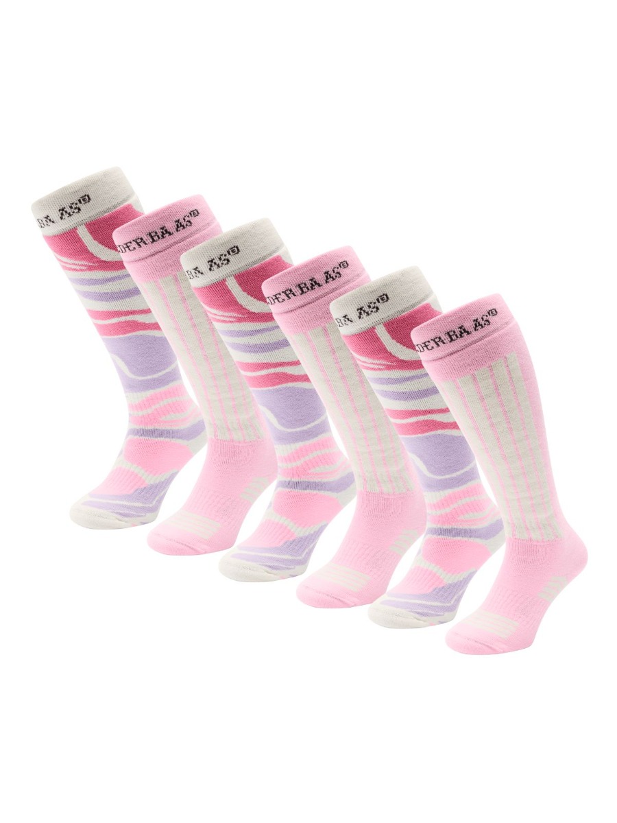 Poederbaas Skisokken Dames 6-pack Powder Rose-35/38