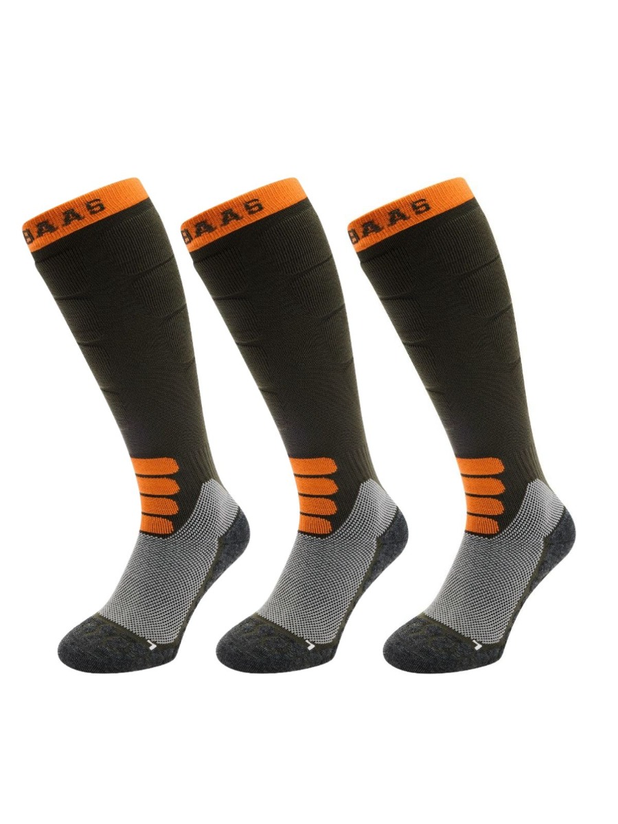 Poederbaas Skisokken Merinowol Pro 3-pack Olive Green-35/38