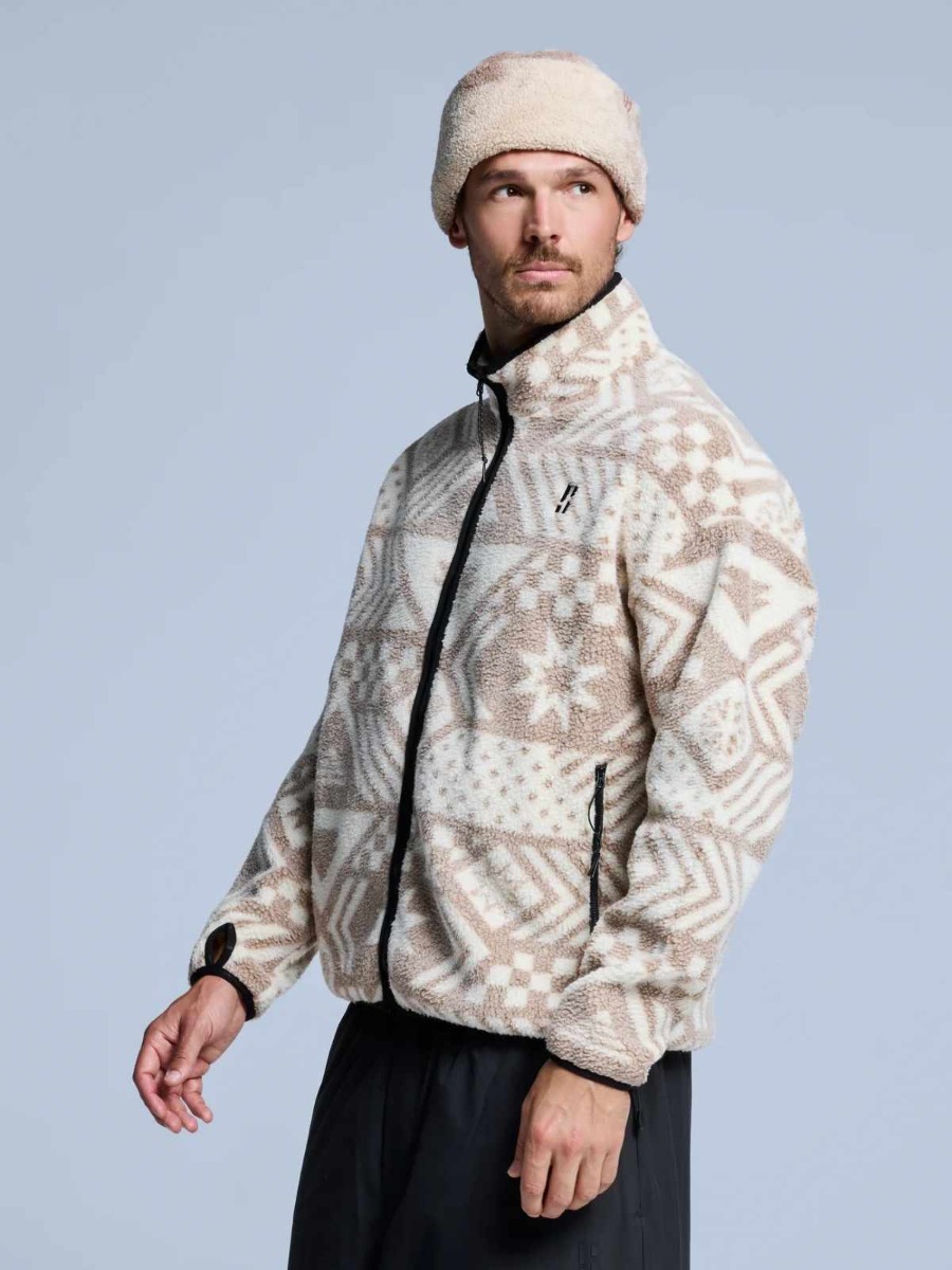 Poederbaas Sherpa Jacket Heren Four Seasons AOP White Multi-S