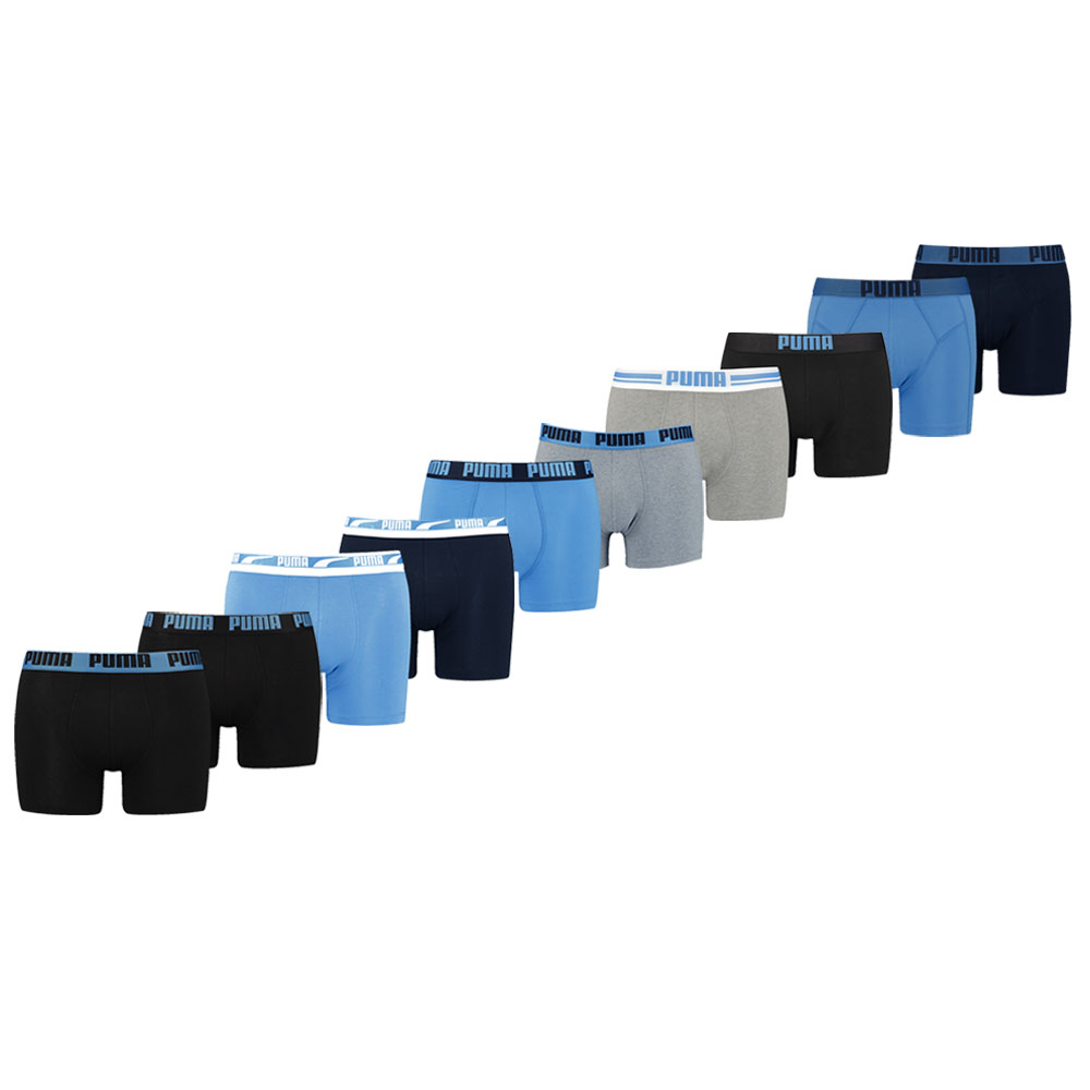 Puma Boxershorts 10-pack Regal Blue / Black / Mid Grey-M