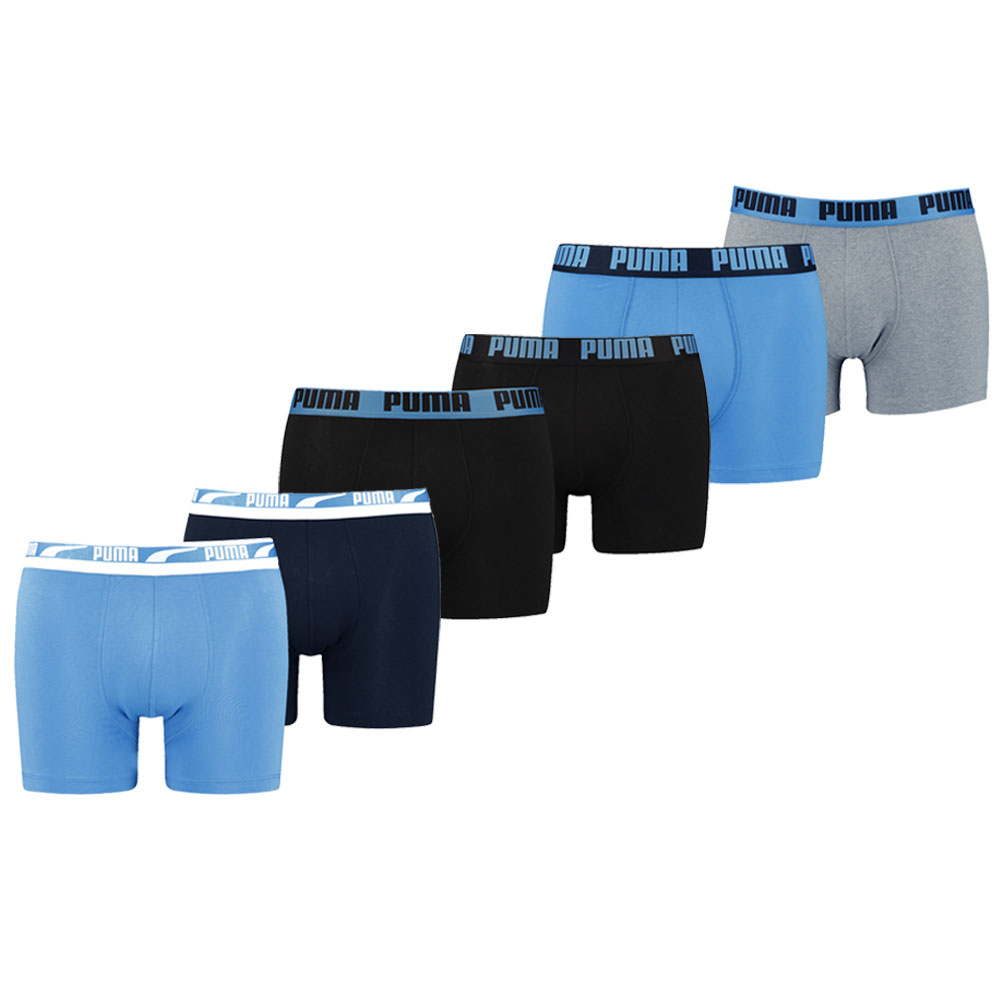 Puma Boxershorts 6-pack Regal Blue / Black / Mid Grey-XXL