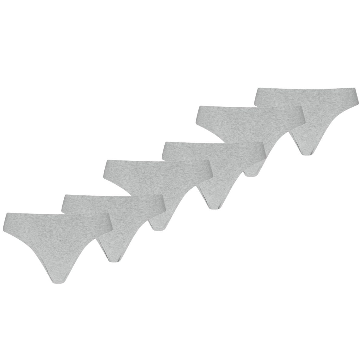 Puma Dames Strings Invisible Cotton 6-pack Light Grey Melange-L