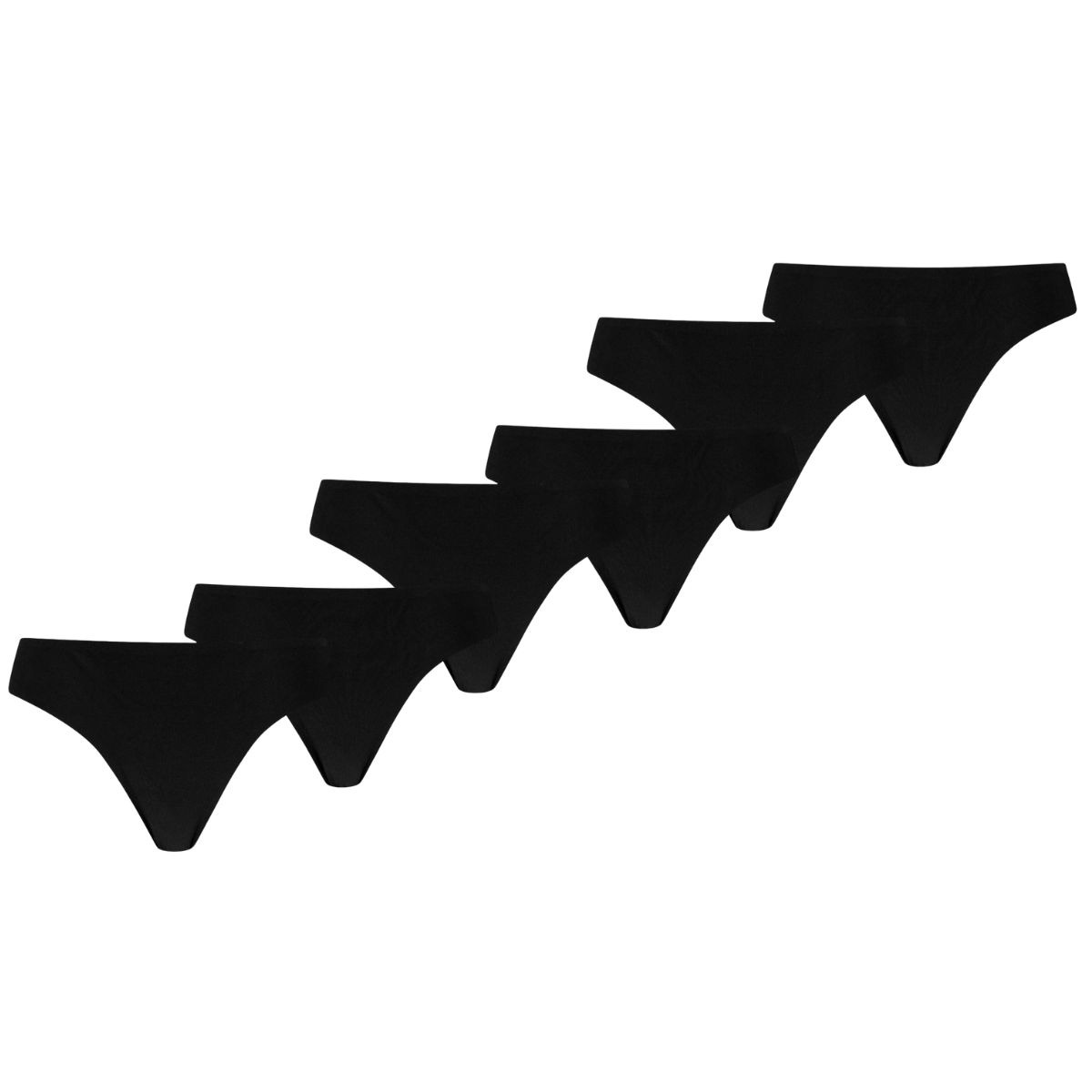 Puma Dames Strings Invisible Cotton 6-pack Zwart-XXL