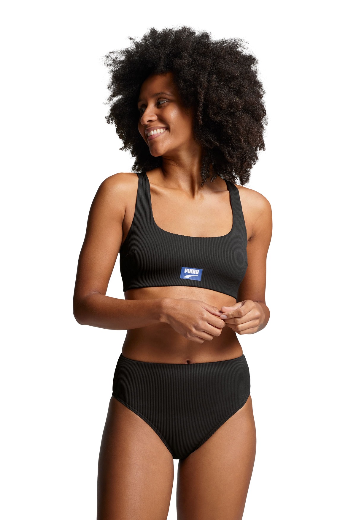 Puma Bikinibroekje Ribbed High Waist Brief Black Combo-XL