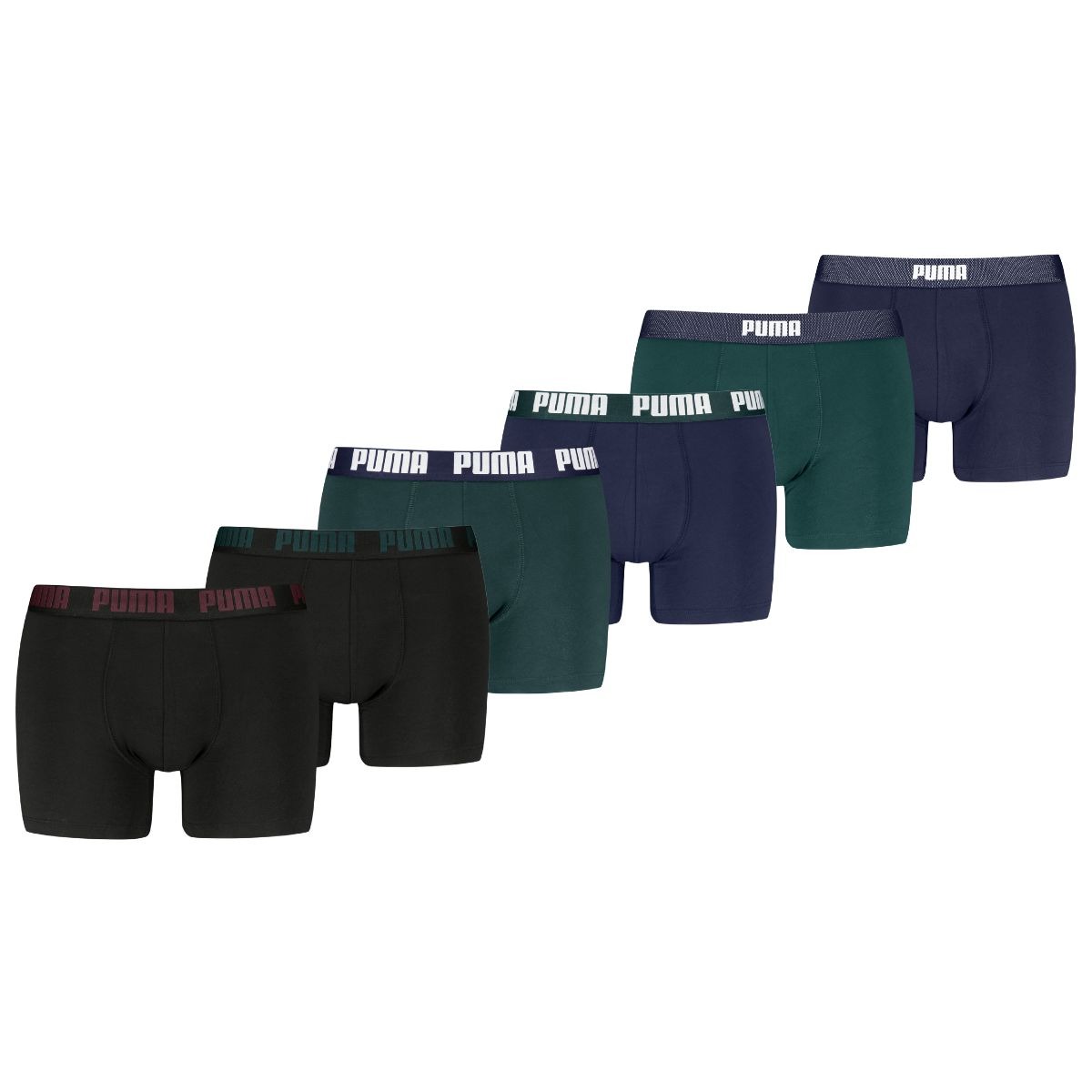 Puma Boxershorts 6-pack Green / Navy / Black-XXL afbeelding