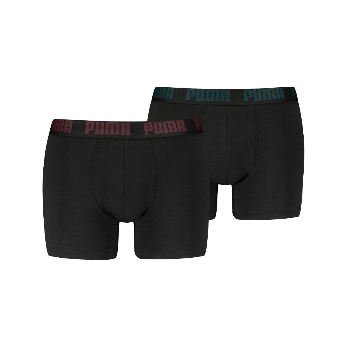Puma Boxershorts Everyday Basic 2-pack Black / Burgundy / Green-XXL afbeelding
