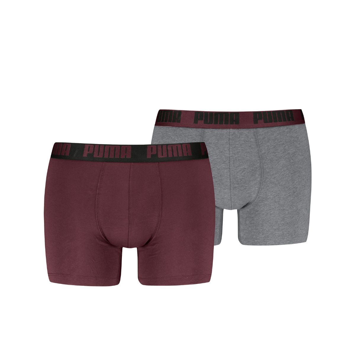Puma Boxershorts Everyday Basic 2-pack Burgundy / Grey Melange-XL afbeelding