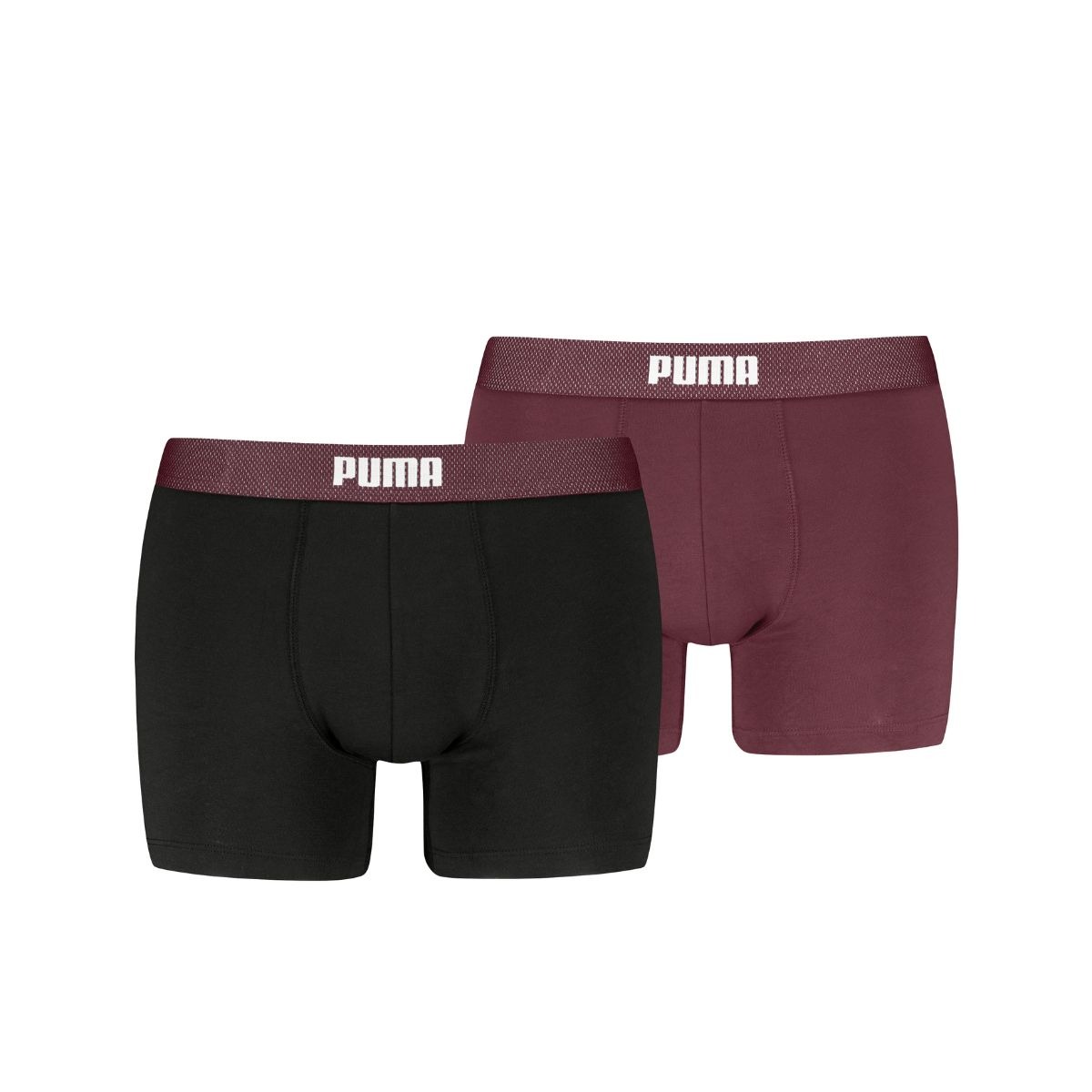 Puma Boxershorts Mesh Waistband 2-pack Black / Burgundy-L afbeelding