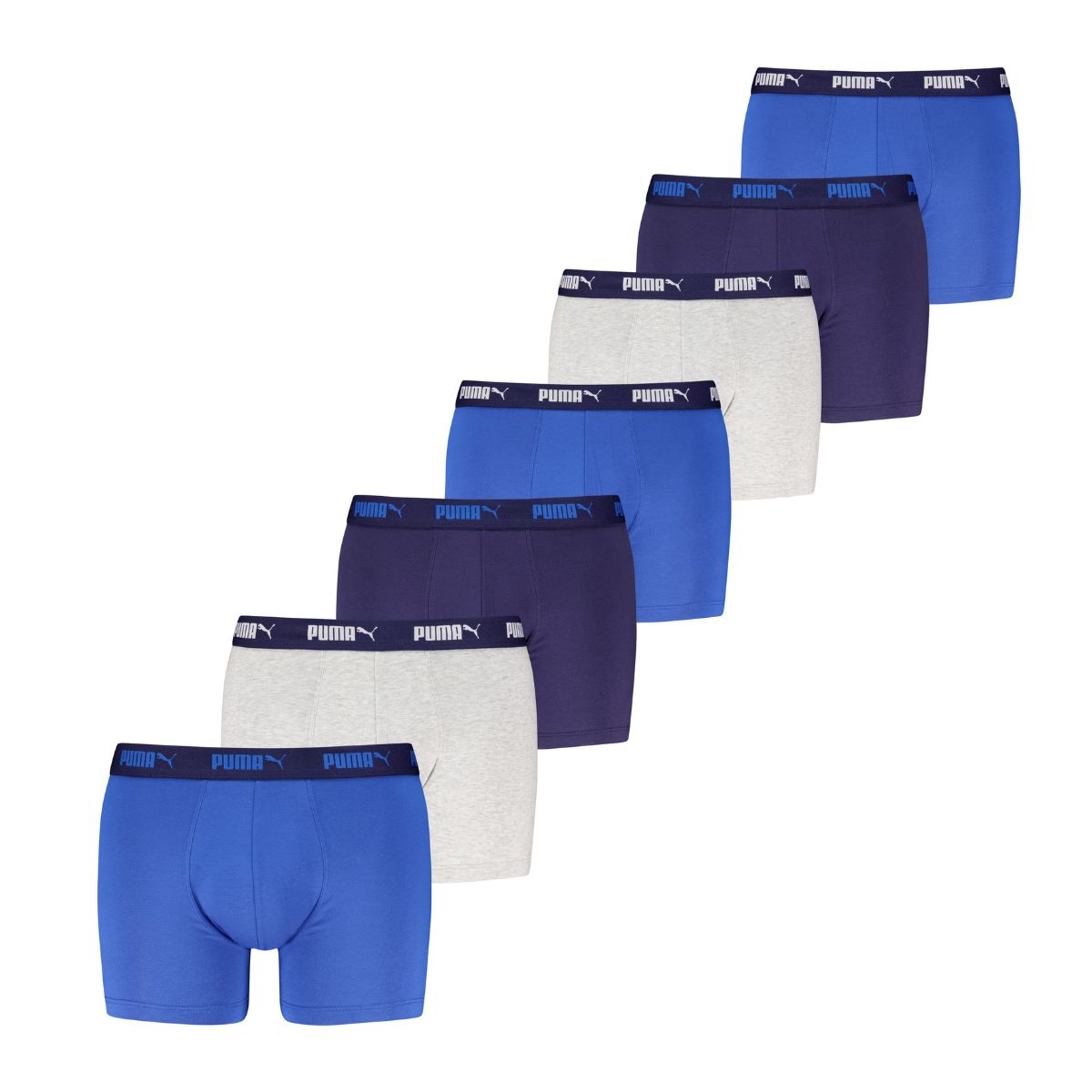 Puma Boxershorts Promo Solid 7-pack Blue / Grey-L