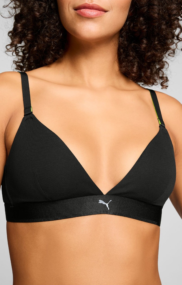 Puma Dames Sport Triangel Bralette 3D Knit Zwart-XL