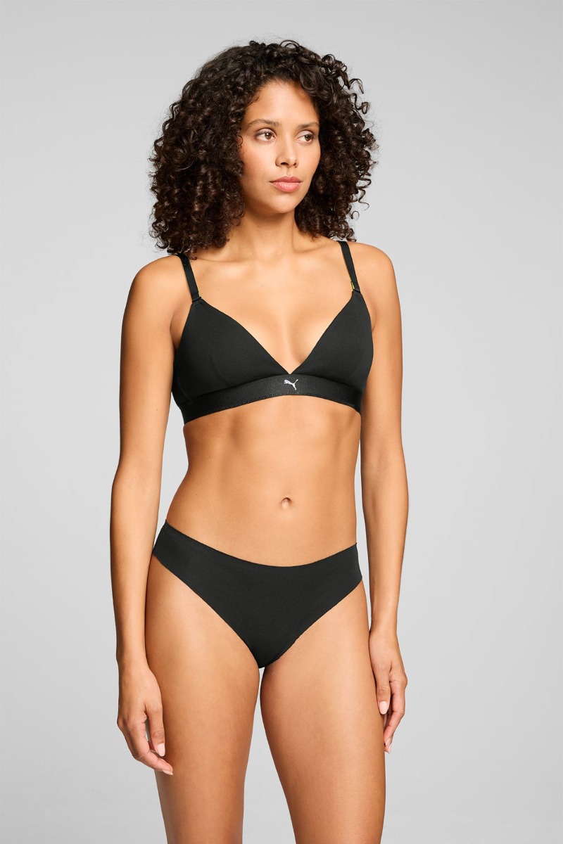 Puma Dames Strings Invisible Cotton 2-pack Zwart-M