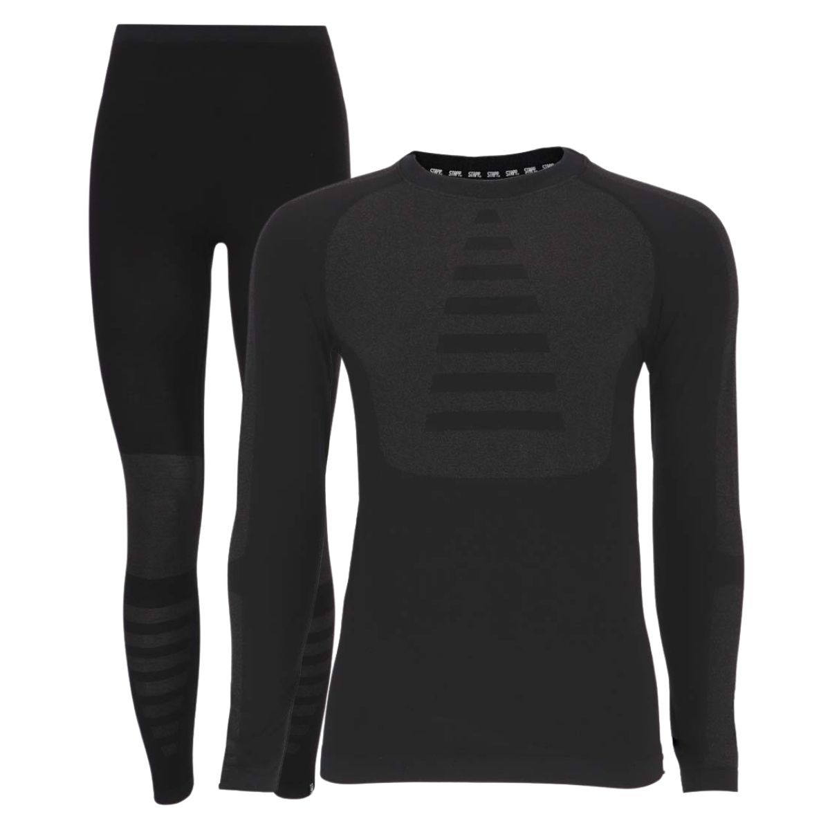 STAPP Heat Thermoset Heren Merino Wol - Thermoshirt + Thermolegging - Zwart-L afbeelding
