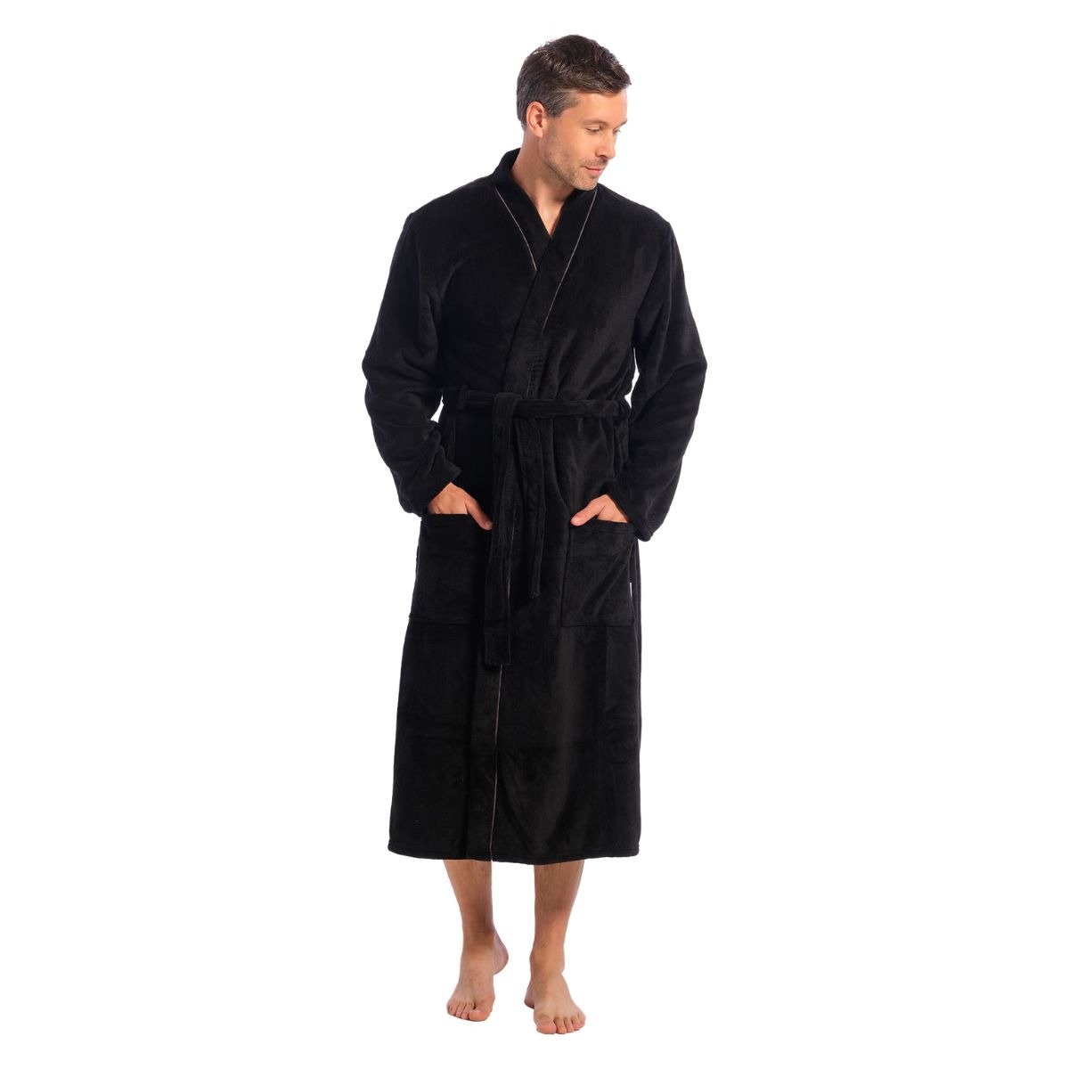 Ten Cate Badjas Heren Zwart / Grijs-L