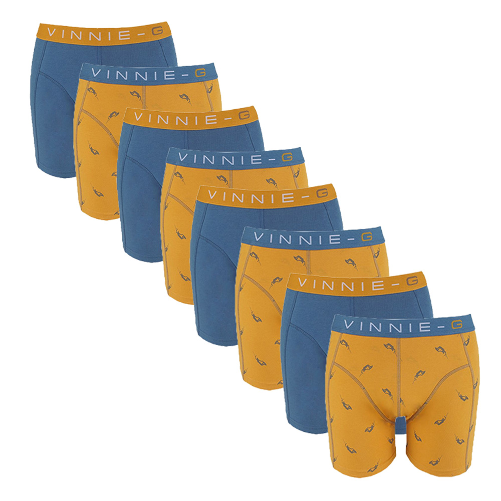 Vinnie-G Boys Kinder boxershorts Wakeboard Blue - Print - 8-pack-140/146