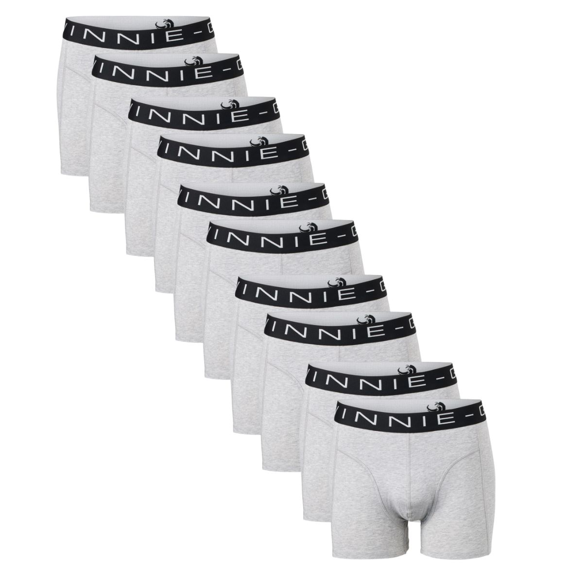 Vinnie-G Boxershorts 10-pack Grey Melange Black-S