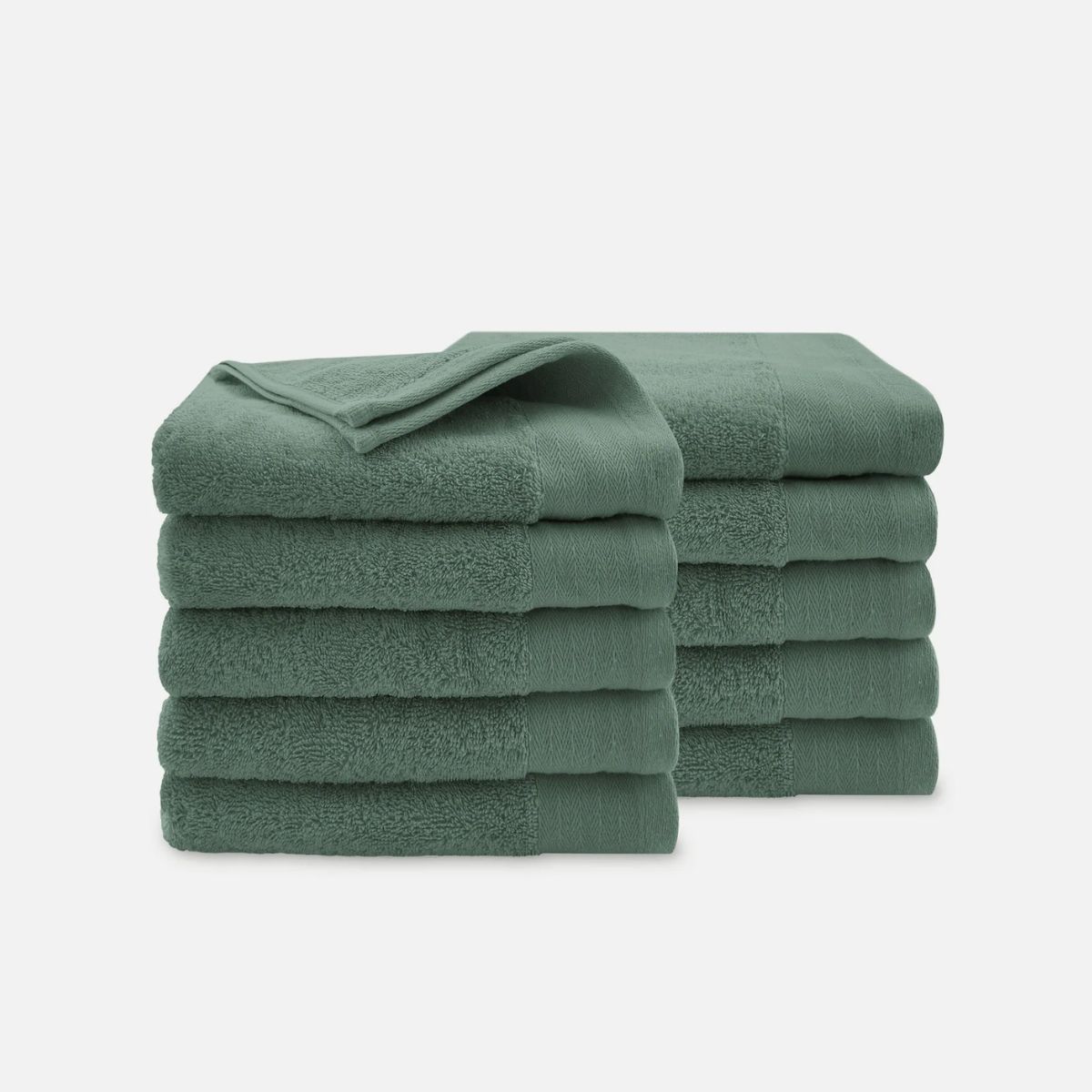 Walra Soft Cotton Handdoeken 60 x 110 cm - 550 gr/m² - Legergroen - 10 stuks