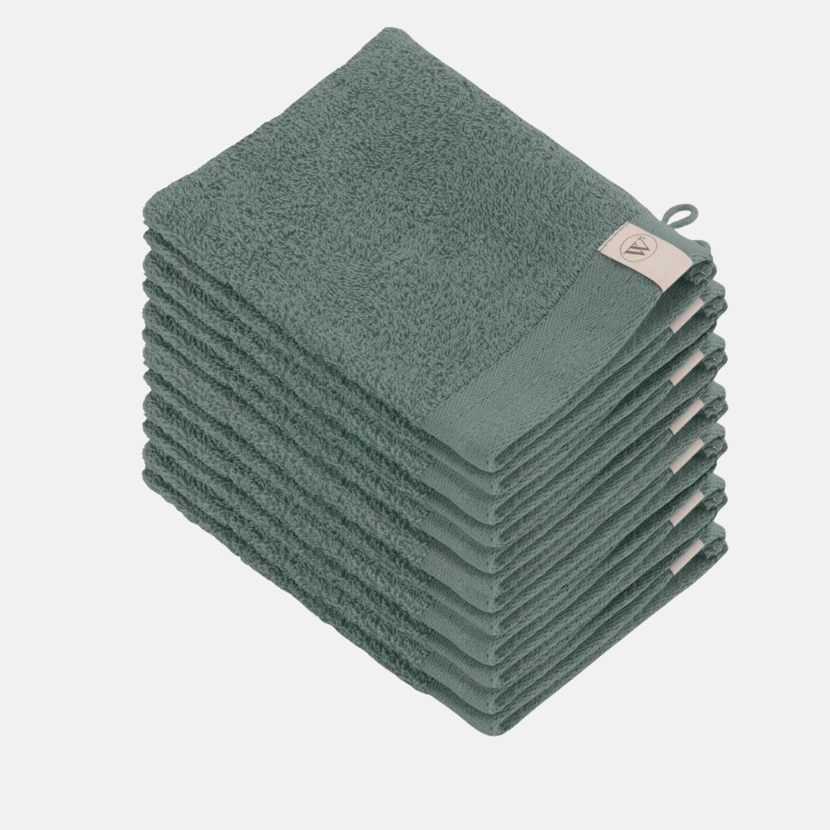 Walra Soft Cotton Washandje 16 x 21 cm 550 gram Legergroen - 12 stuks