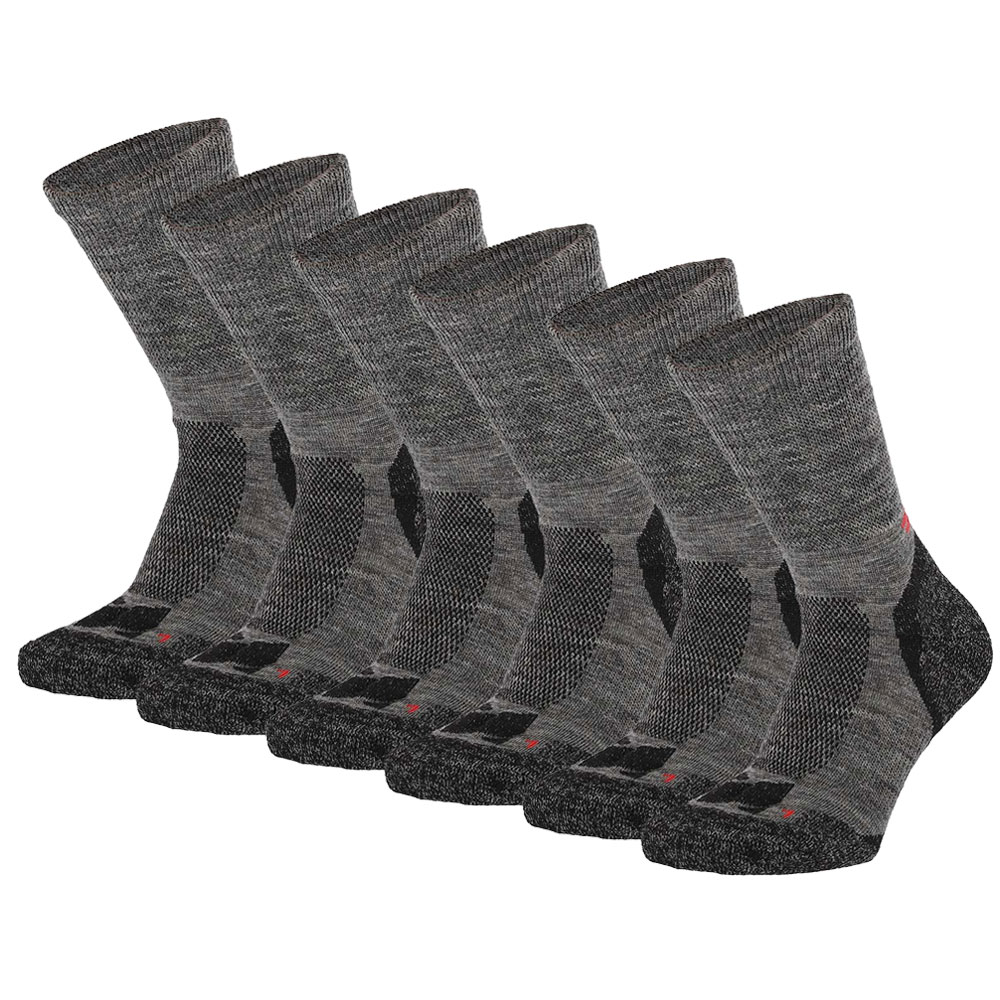 Xtreme Hiking Sokken Wol 6-pack Multi Antraciet-42/45