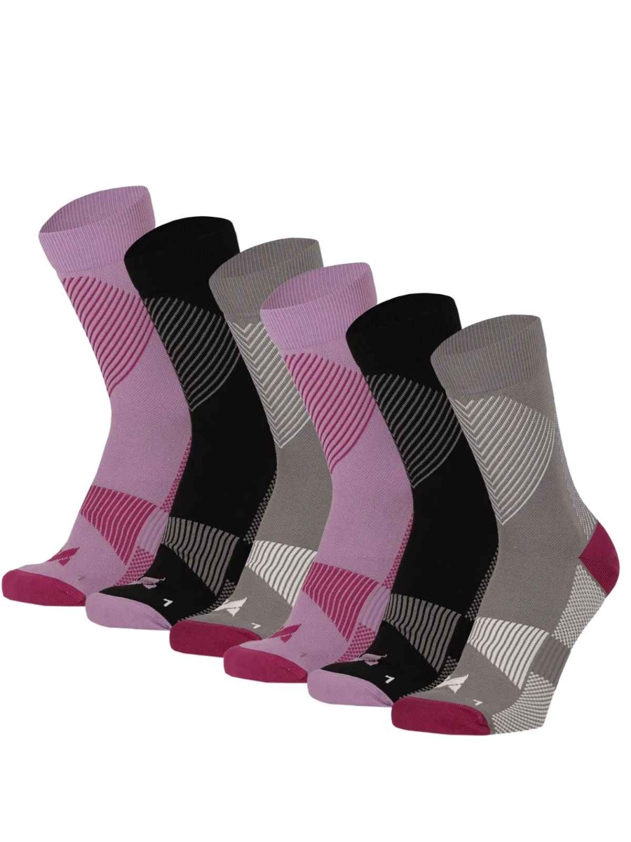 Xtreme Compressiesokken Quarter 6-pack Multi Purple-39/42