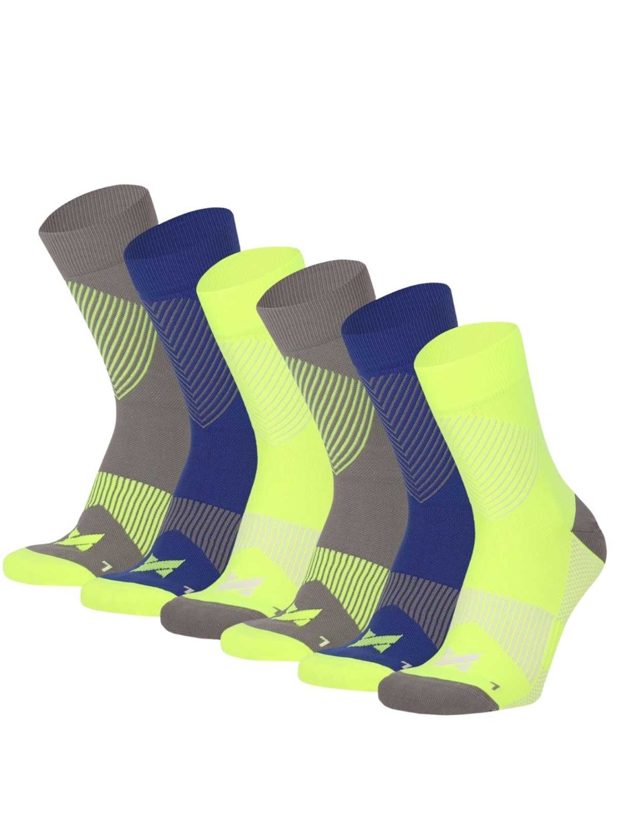 Xtreme Compressiesokken Quarter 6-pack Multi Yellow-45/47